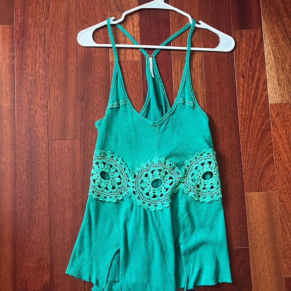 FREE PEOPLE EMERALD GREEN TANK TOP